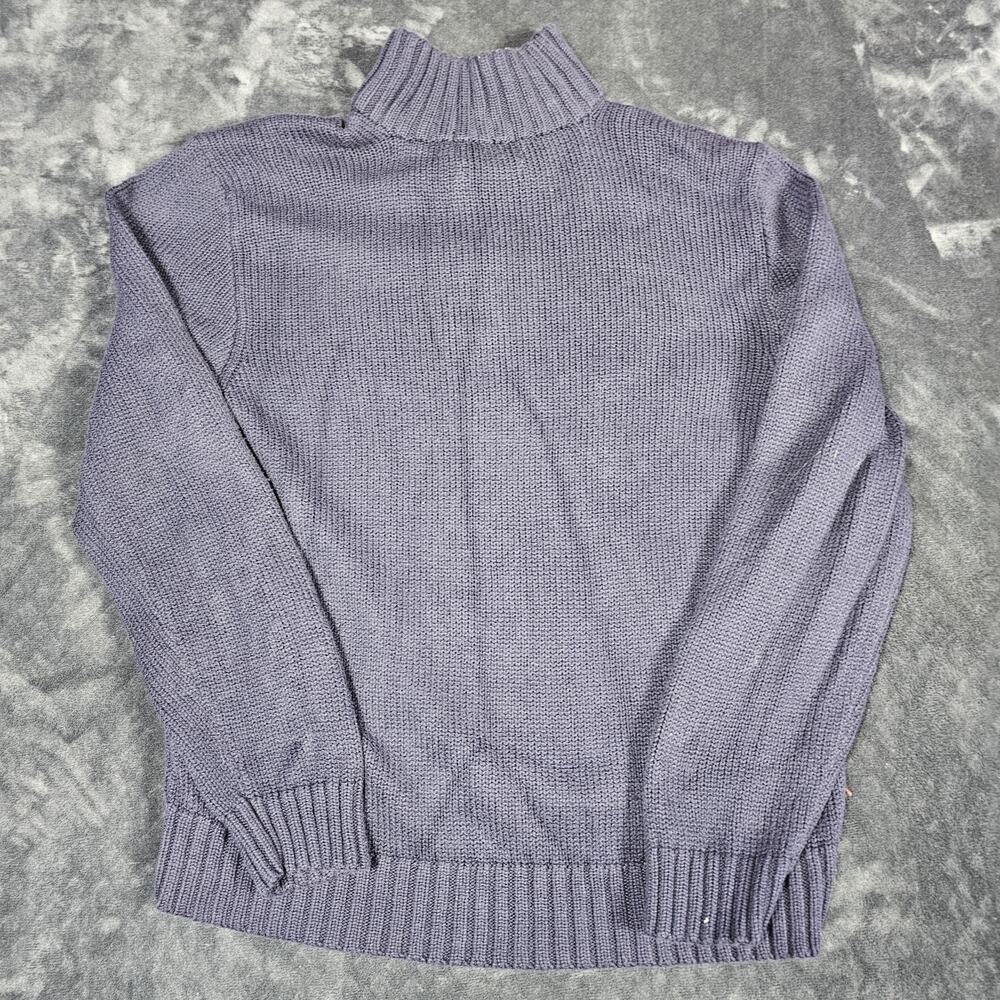 Polo Ralph Lauren Sweater Mens XL Navy Blue Quarter Zip Mock Neck Cotton Knit - Picture 2 of 9